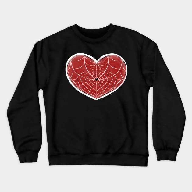 Webbed Heart in Red Crewneck Sweatshirt by Metal Tea